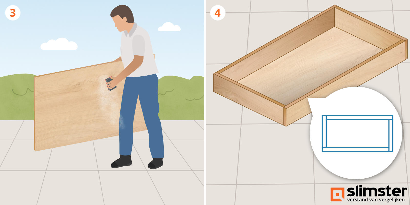 Houten plantenbak maken stap 3/4